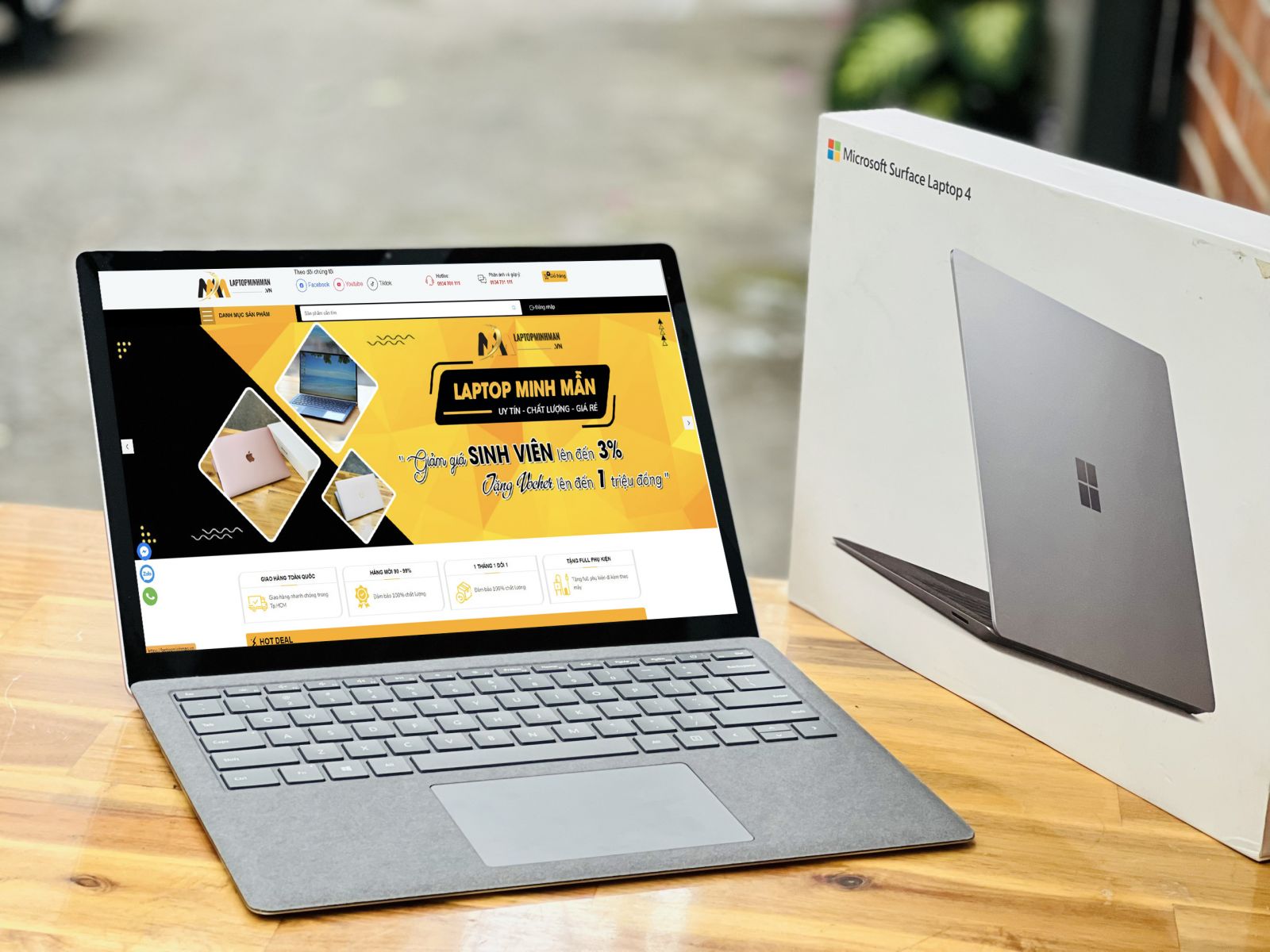 MICROSOFT SURFACE LAPTOP 4 RYZEN 5 4680U RAM 8GB SSD 256GB 13INCH 2K CẢM ỨNG GIÁ RẺ 