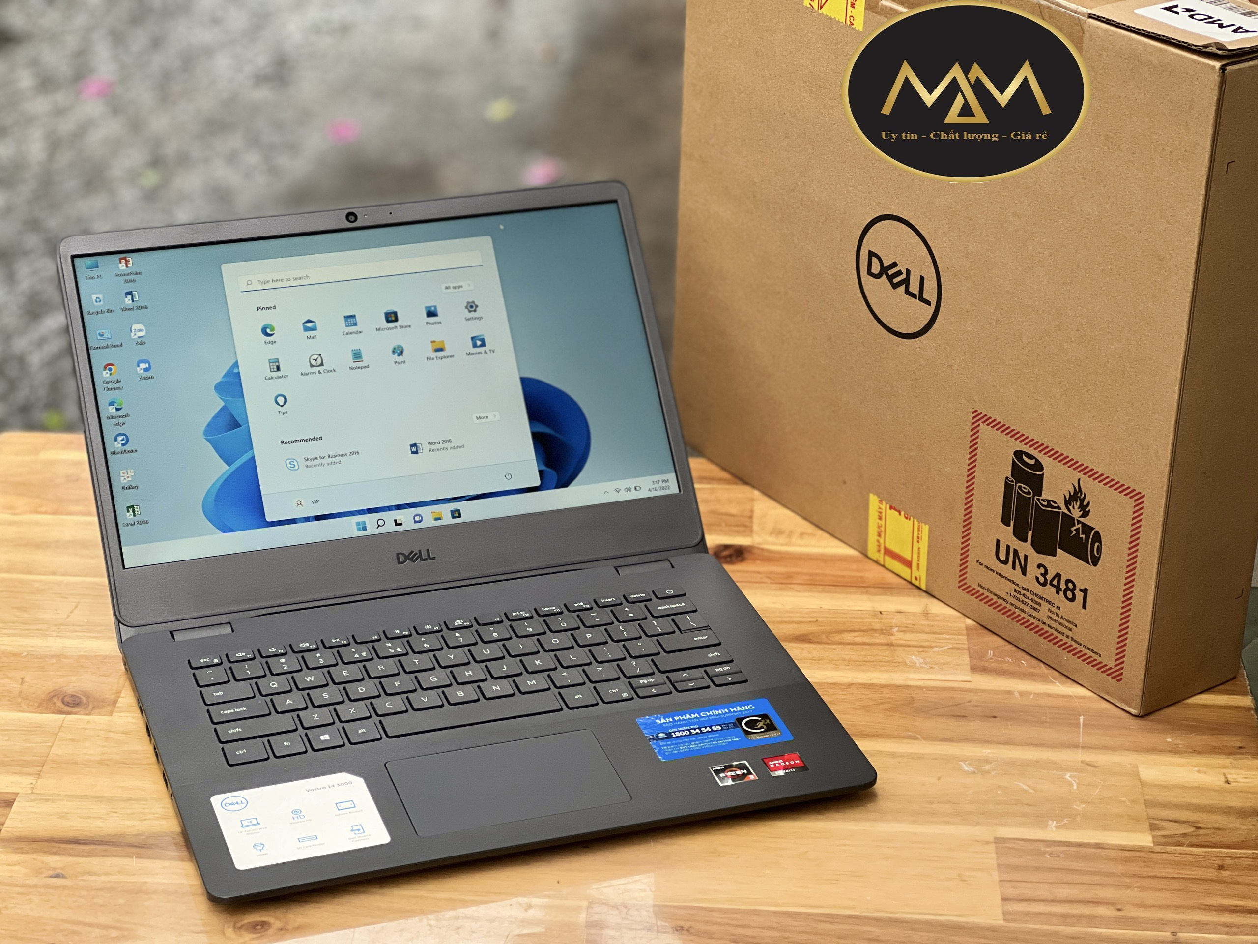 Laptop Dell Vostro V3405 Ryzen 3 3250/ SSD256/ Full HD/ 14.0inch/ Viền Mỏng/ Vga AMD Radeon/ Giá rẻ